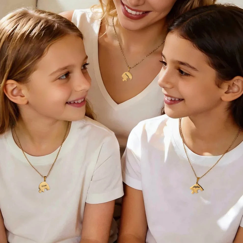 Union™ — Collier Puzzle Famille Personnalisé