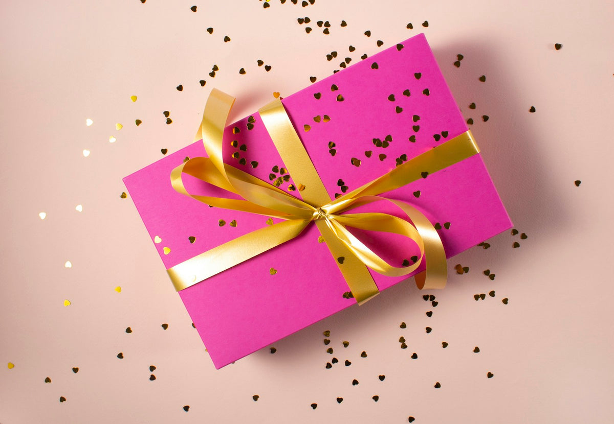 Écrin cadeau rose poudré offert